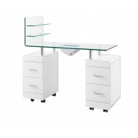 Pezi manicure table: Vacuum cleaner, bag, double column of drawers and hand rest cushion Pezi manicure table: Vacuum cleaner, bag, double column of drawers and hand rest cushion